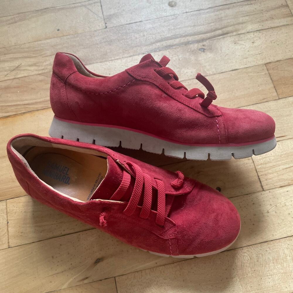 Samuel Hubbard Women's Sz 7M "SamSport Runner"‎ Walking Shoe Red Suede 1984